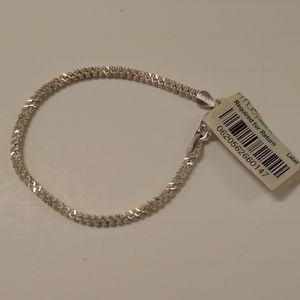 Diamond cut 6" Italian silver chain bracelet